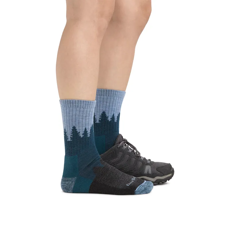 Women's Treeline Micro Crew Midweight Hiking Socks Blue-2
