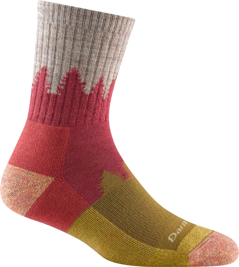 Women's Treeline Micro Crew Midweight Hiking Socks Cranberry
