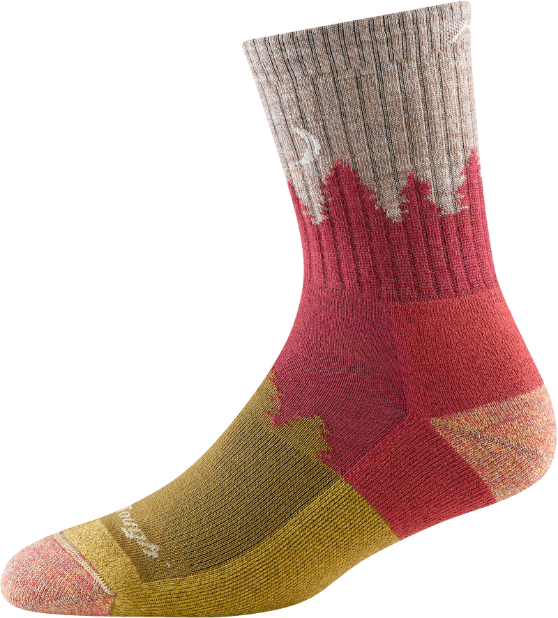 Women's Treeline Micro Crew Midweight Hiking Socks Cranberry-1