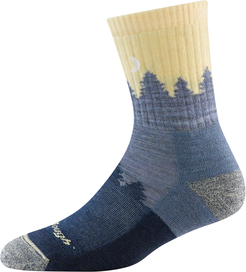 Women's Treeline Micro Crew Midweight Hiking Socks Light Denim-1