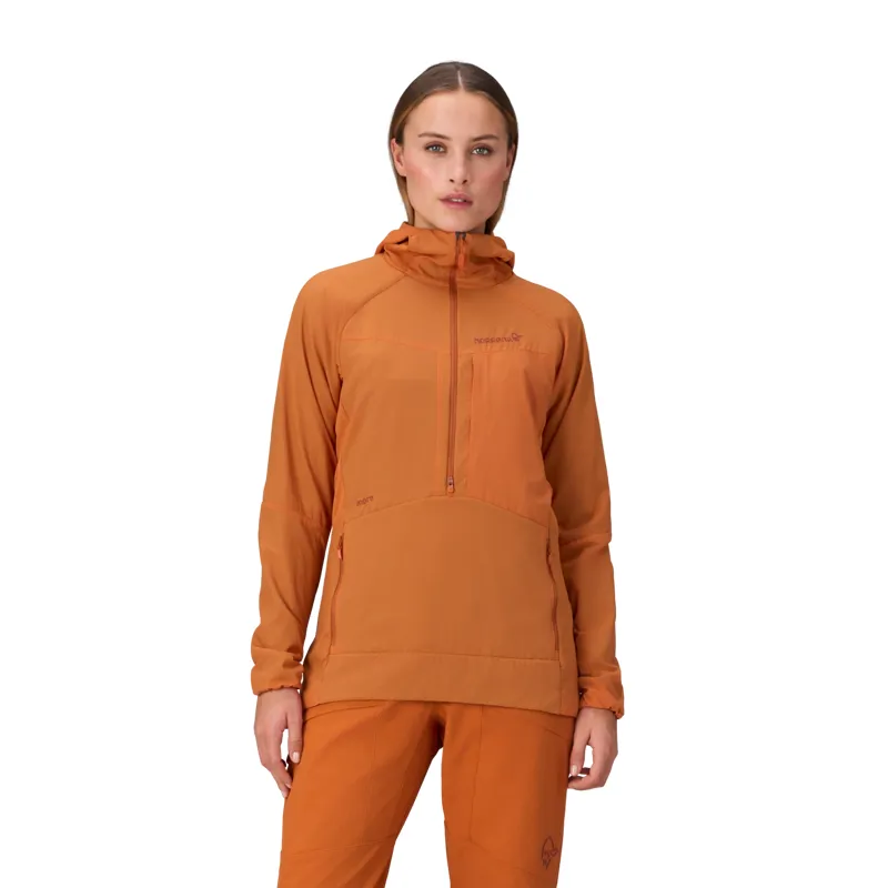 Norrona Women's More Octa Zip Hood Midlayer Flame-2