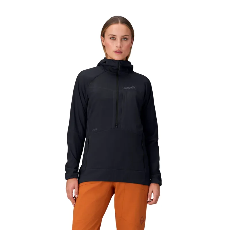 Norrona Women's More Octa Zip Hooded Midlayer Caviar-3