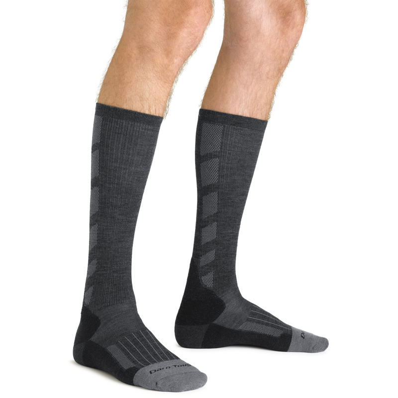 Darn Tough Mens Stanley K Mid-Calf Lightweight Work Socks Gravel-2