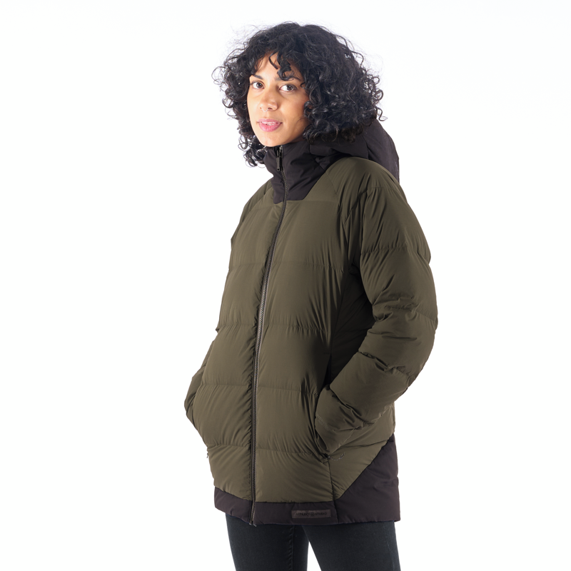 Artilect Womens High AF Down Stretch Parka Fossil / Black-4