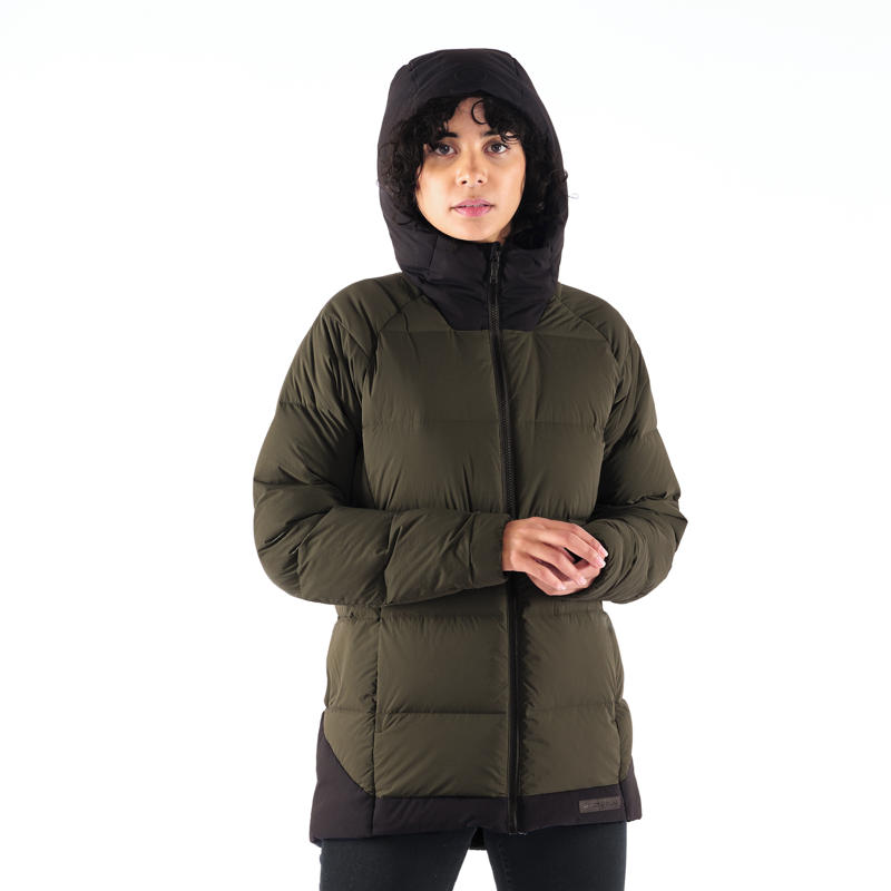 Artilect Womens High AF Down Stretch Parka Fossil / Black-5