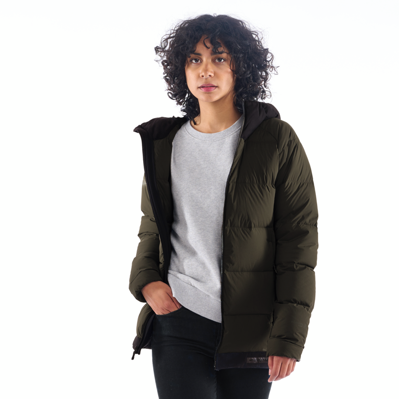 Artilect Womens High AF Down Stretch Parka Fossil / Black-2