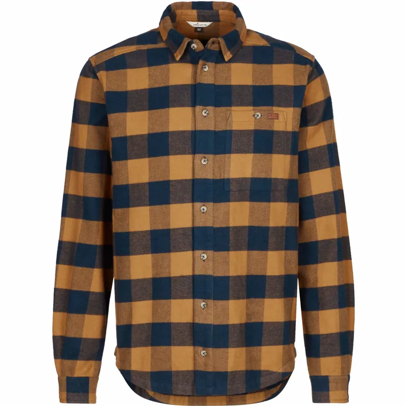 Frilufts Mens Tinnahinch LS Shirt Golden Brown/Dark Sapphire