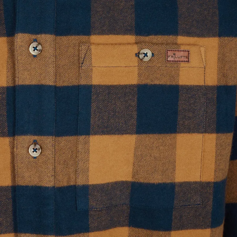 Frilufts Mens Tinnahinch LS Shirt Golden Brown/Dark Sapphire-5