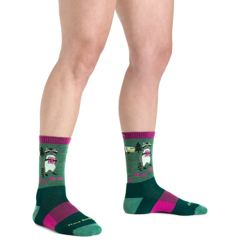 Darn Tough Womens Critter Club Micro Crew Lightweight Hiking Sock Moss-1