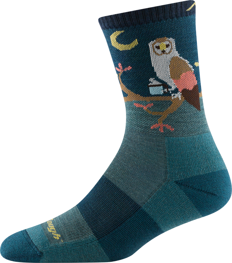 Darn Tough Womens Critter Club Micro Crew Lightweight Hiking Sock Teal-1