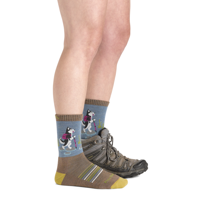 Darn Tough Womens Critter Club Micro Crew Lightweight Hiking Sock Bark-2
