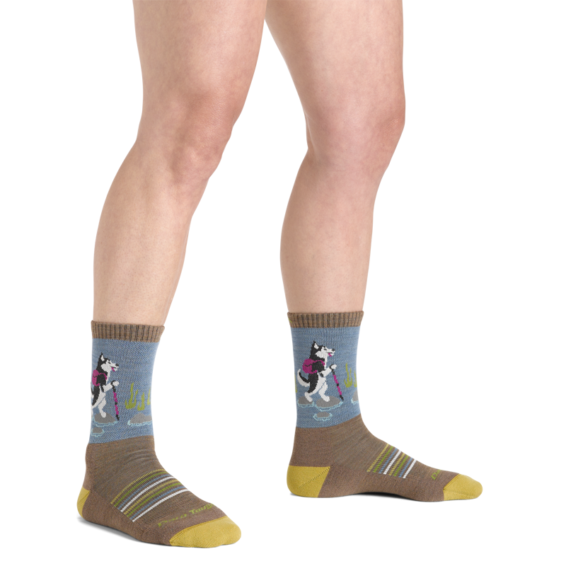 Darn Tough Womens Critter Club Micro Crew Lightweight Hiking Sock Bark-1