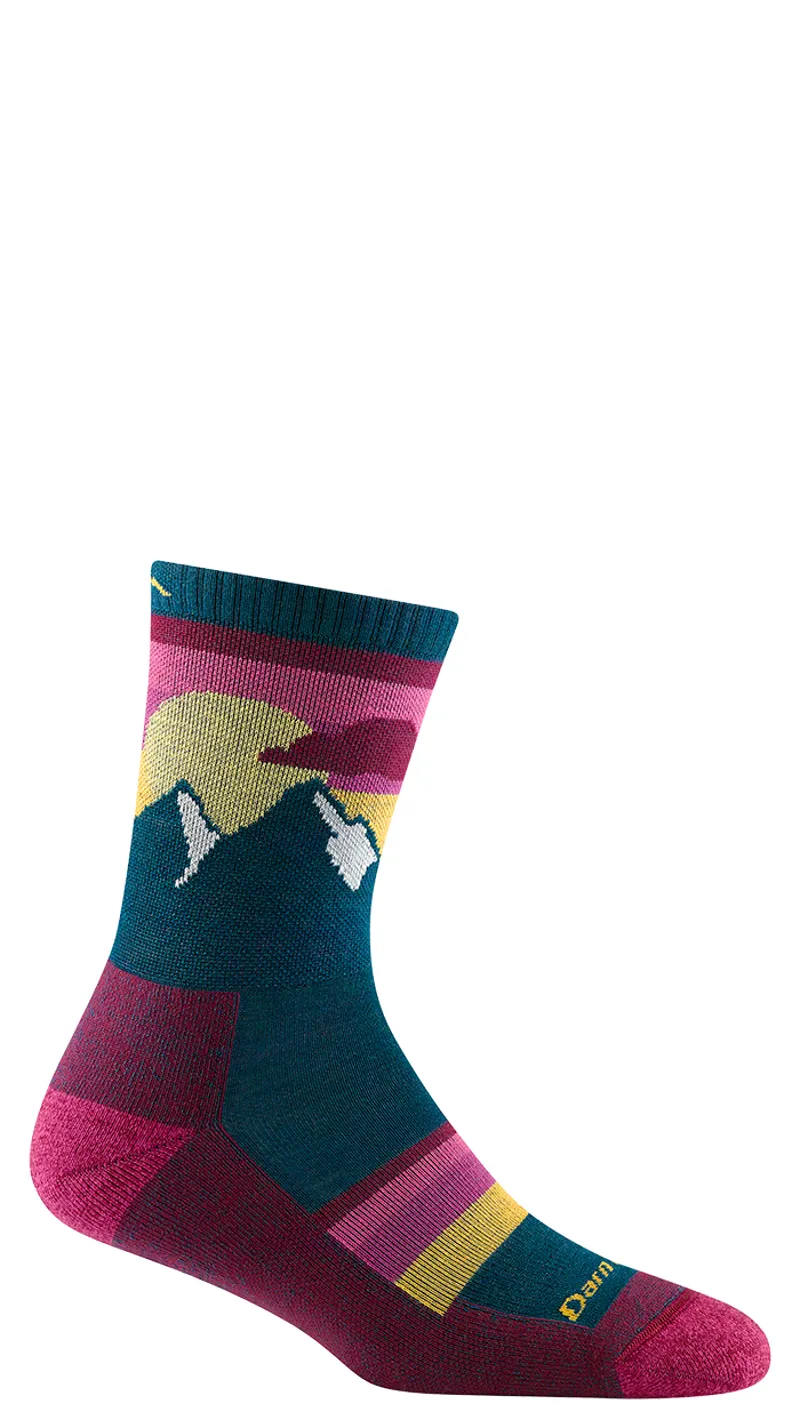Darn Tough Womens Sunset Ledge Micro Crew LT Hiking Socks Teal-1
