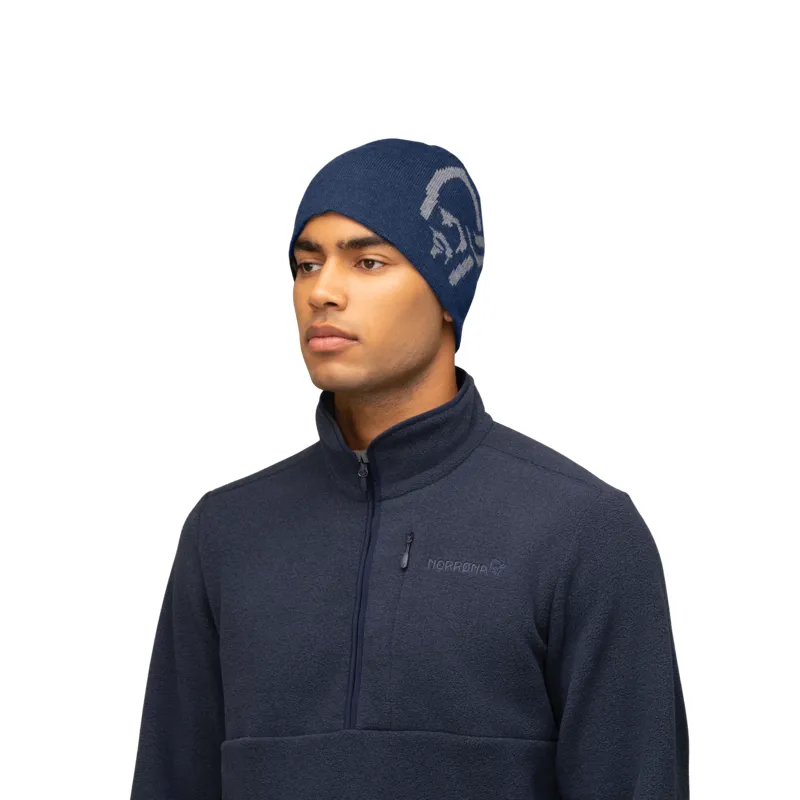 Norrona Unisex /29 Mid Cotton Logo Beanie Indigo-1