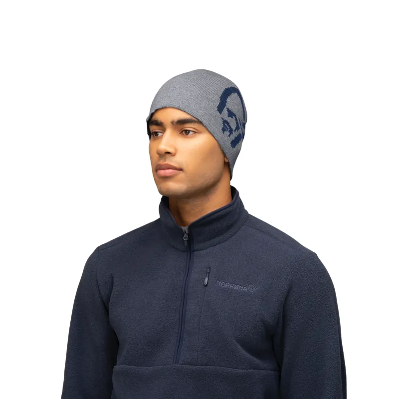 Norrona Unisex /29 Mid Cotton Logo Beanie Grey-3