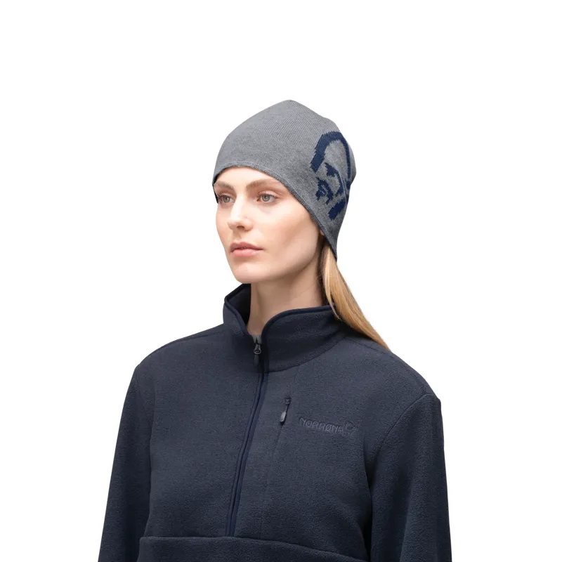 Norrona Unisex /29 Mid Cotton Logo Beanie Grey-1