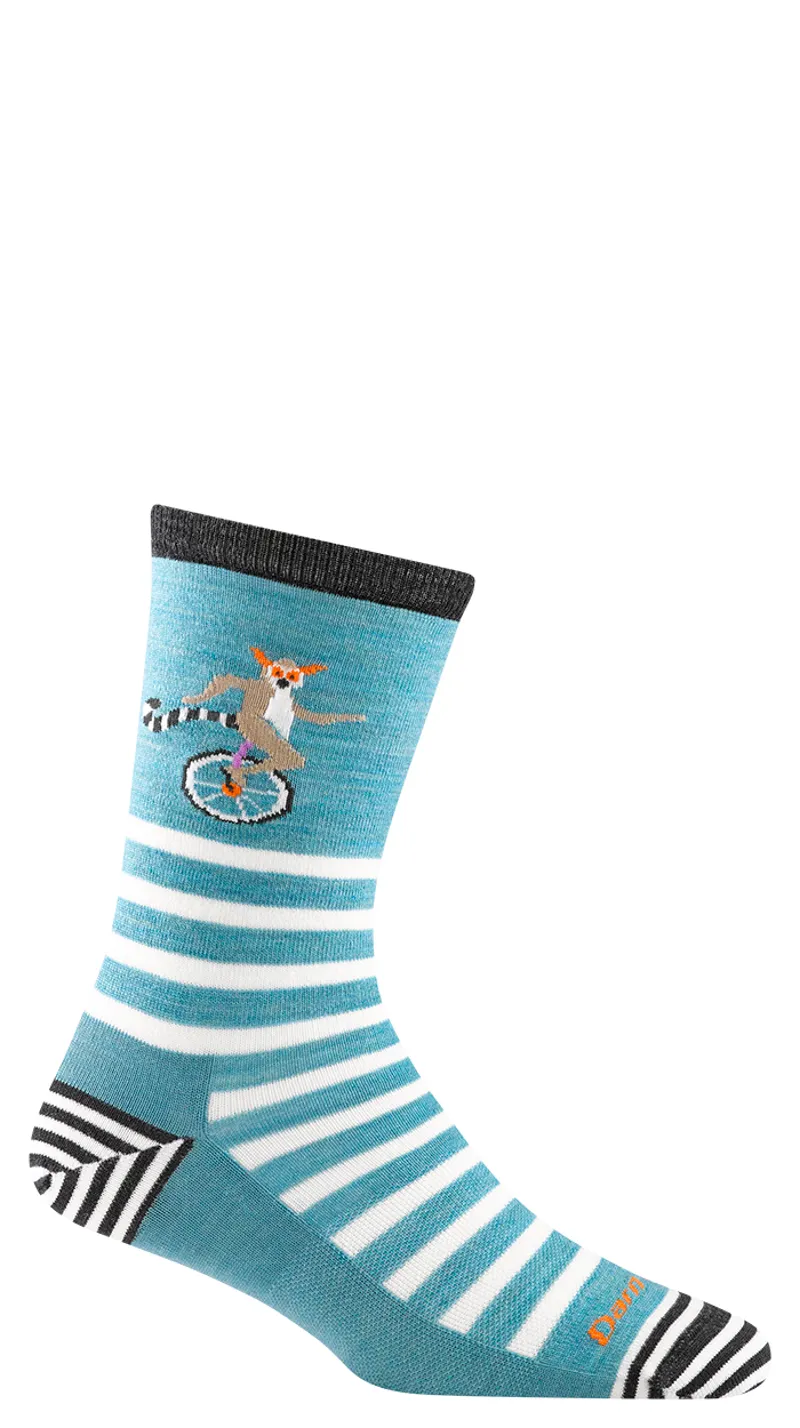 Darn Tough Womens Animal Haus Crew Lightweight Aqua-1