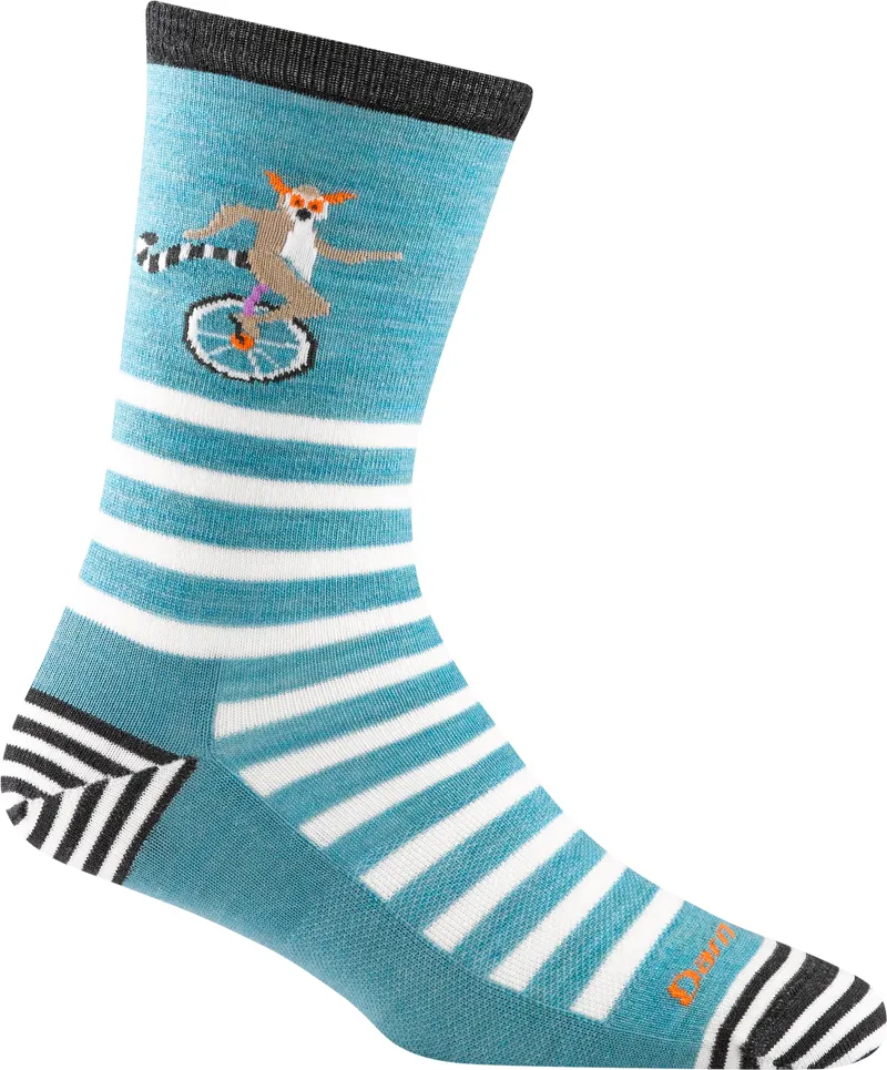 Darn Tough Womens Animal Haus Crew Lightweight Aqua