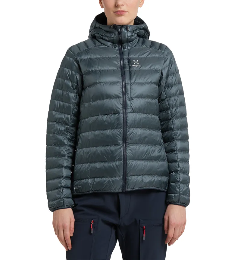 Haglofs Womens ROC Down Hoodie Steel-2