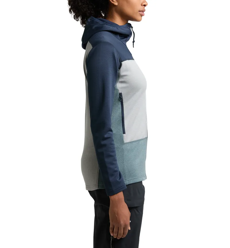 Haglofs Womens ROC Flash Mid Hoodie Tarn Blue/Concrete-3