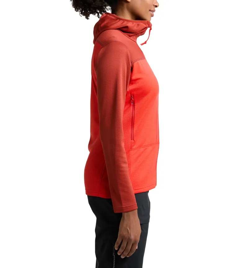 Haglofs Womens ROC Flash Mid Hoodie Corrosion/Poppy Red-3