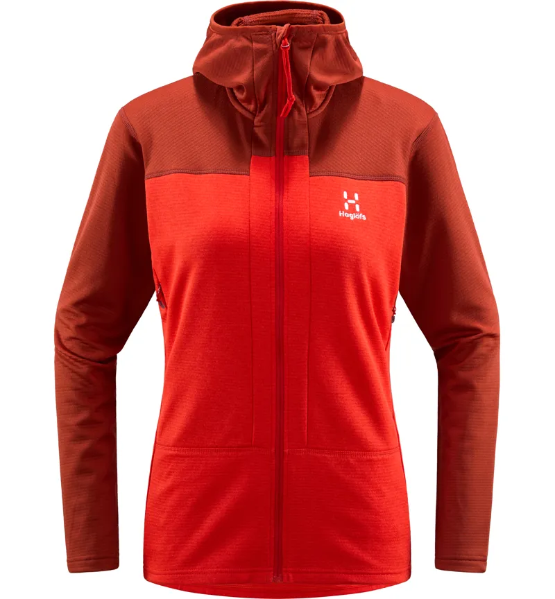 Haglofs Womens ROC Flash Mid Hoodie Corrosion/Poppy Red