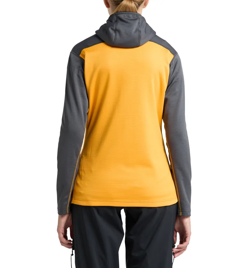 Haglofs Womens ROC Flash Mid Hoodie Magnetite/Sunny Yellow-4