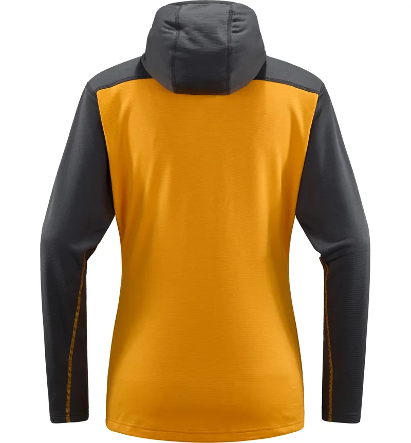 Haglofs Womens ROC Flash Mid Hoodie Magnetite/Sunny Yellow-1