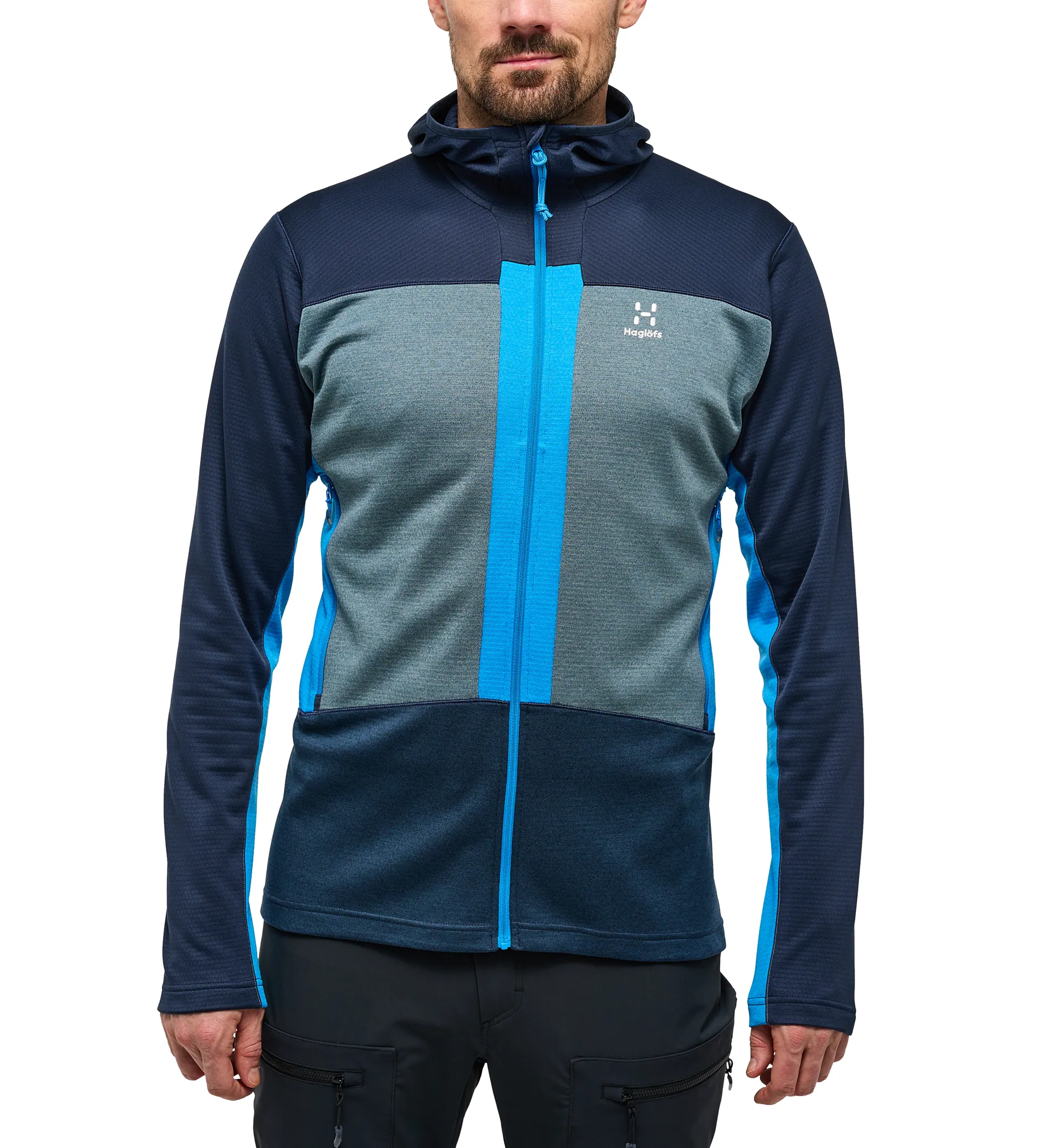Haglofs Mens ROC Flash Mid Hoodie Tarn Blue/Steel Blue