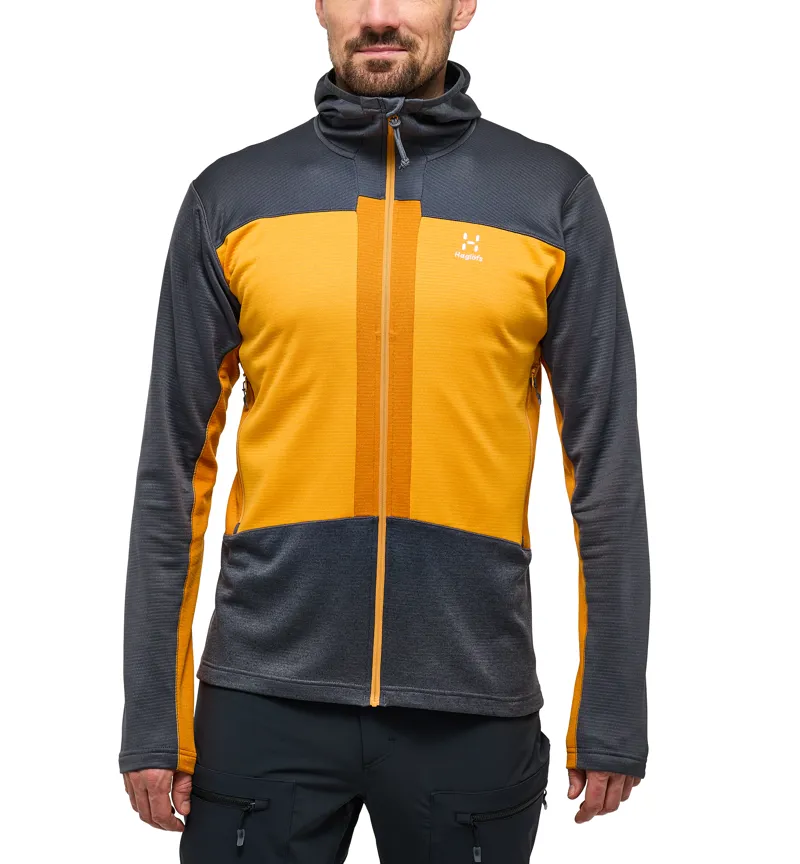 Haglofs Mens ROC Flash Mid Hoodie Magnetite/Sunny Yellow-2