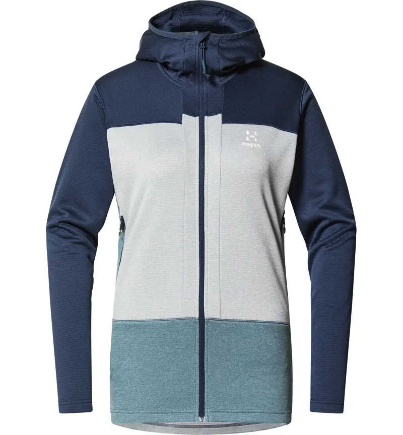 Haglofs Womens ROC Flash Mid Hoodie Tarn Blue/Concrete