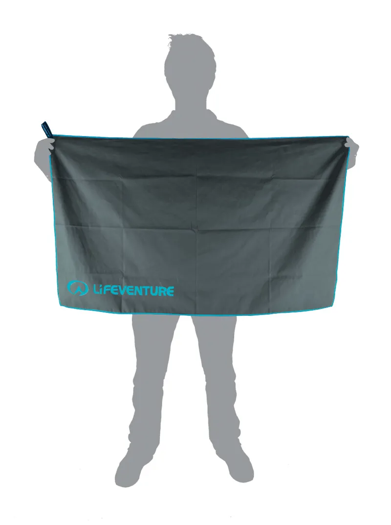 Lifeventure Recycled SoftFibre Towel Grey Large-2