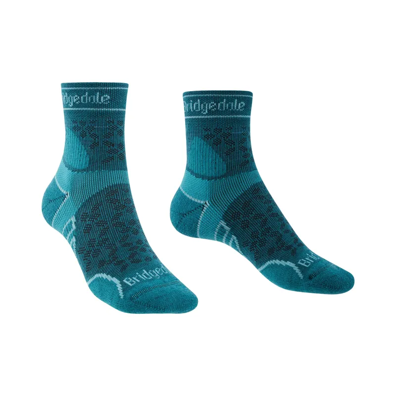 Bridgedale Womens Run Lightweight T2 Sport Crew Sock Teal