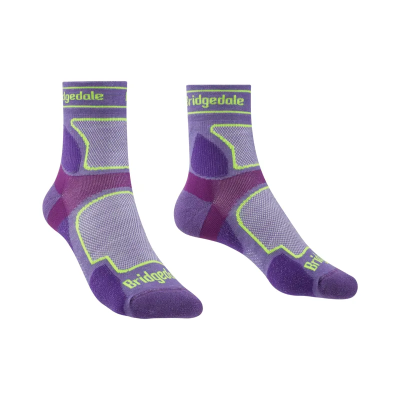 Bridgedale Womens Ultra Light T2 Coolmax Sport 3/4 Crew Purple