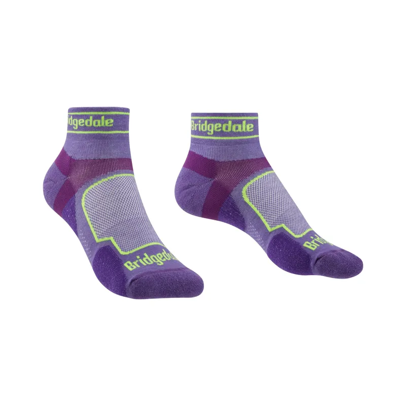 Bridgedale Womens Ultra Light T2 Coolmax Sport Low Crew Purple
