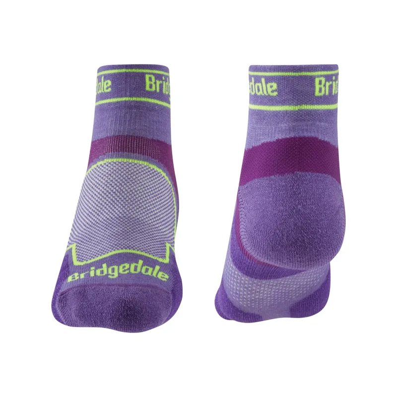 Bridgedale Womens Ultra Light T2 Coolmax Sport Low Crew Purple-1