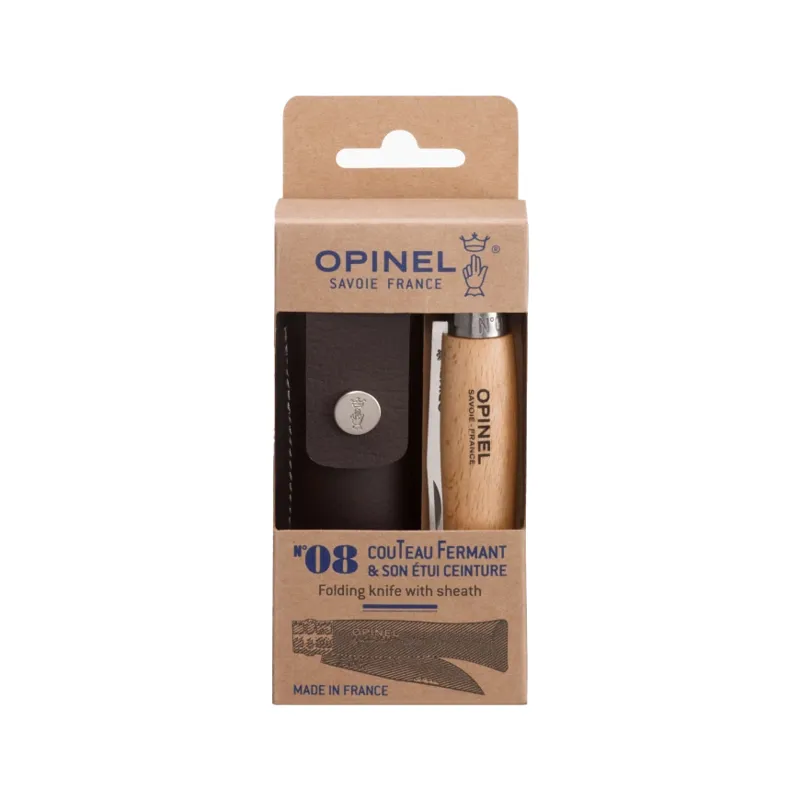 Opinel Classic No08 Stainless Steel Knife and Sheath Set DEACTIVATED