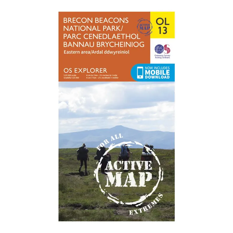 OS Explorer Active Map OL13 Brecon Beacons National Park East