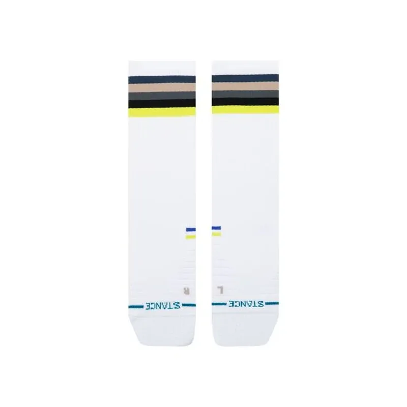Stance Line Up Mid Ribbed Crew Socks White-1
