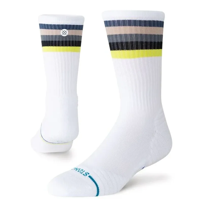 Stance Line Up Mid Ribbed Crew Socks White