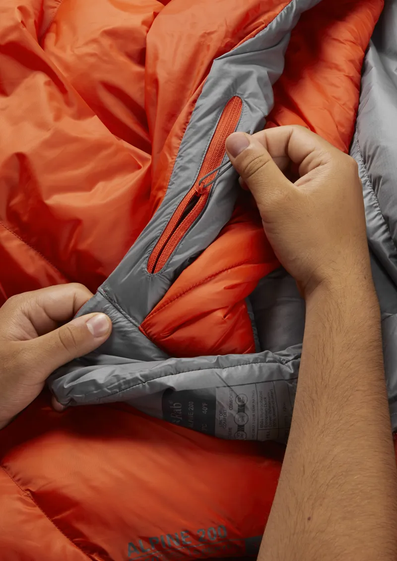 Rab Alpine 200 Sleeping Bag Firecracker - Right Zip-1