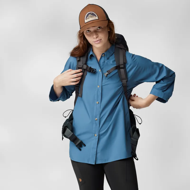 Fjallraven Womens Abisko Hike Shirt Dawn Blue-2
