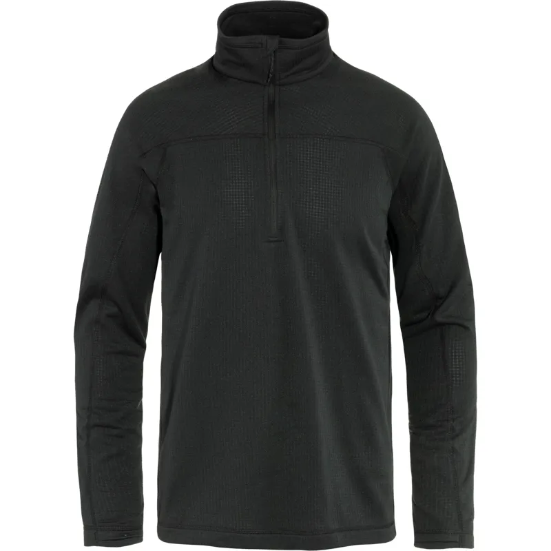 Fjallraven Mens Abisko Lite Fleece Half Zip Black
