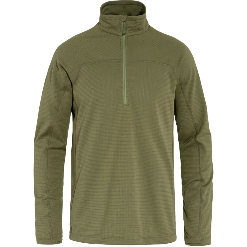 Fjallraven Mens Abisko Lite Fleece Half Zip Green