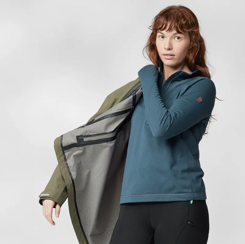 Fjallraven Womens Abisko Lite Fleece Half Zip Misty Green-3