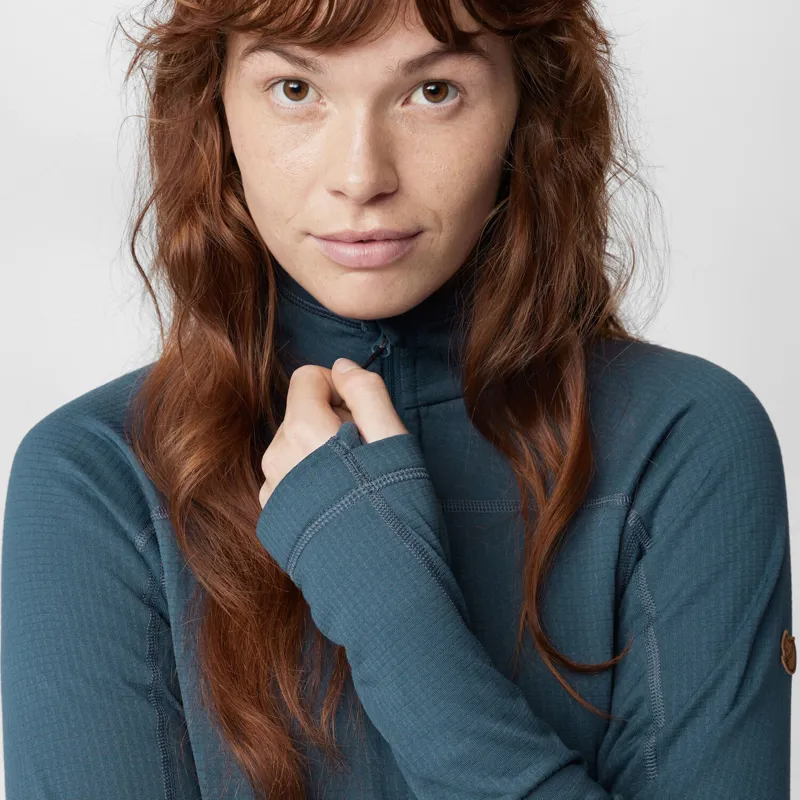 Fjallraven Womens Abisko Lite Fleece Half Zip Dark Navy-5