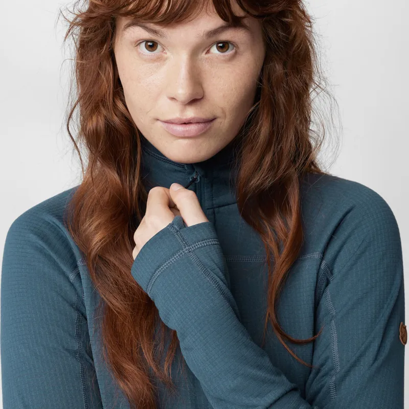 Fjallraven Womens Abisko Lite Fleece Half Zip Terracotta Brown-5