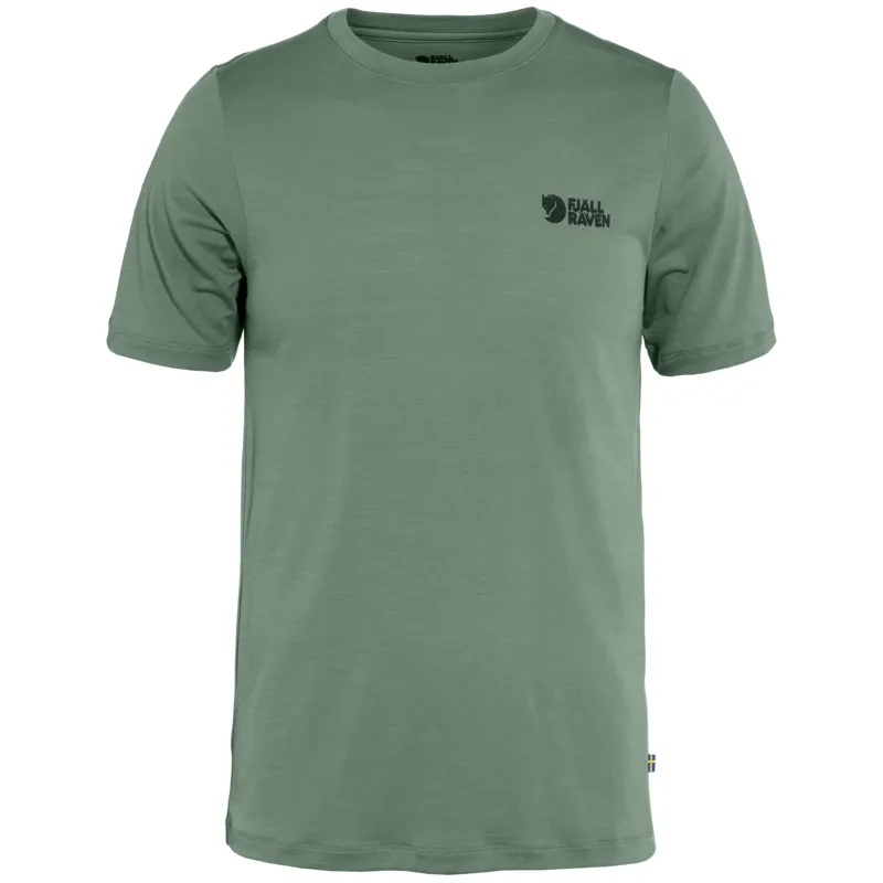 Fjallraven Men's Abisko Wool Logo SS T-Shirt Patina Green