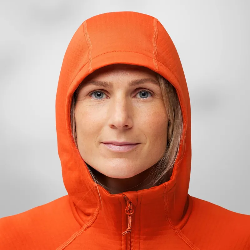 Fjallraven Women's Abisko Grid Fleece Hoodie Dusty Rose-4