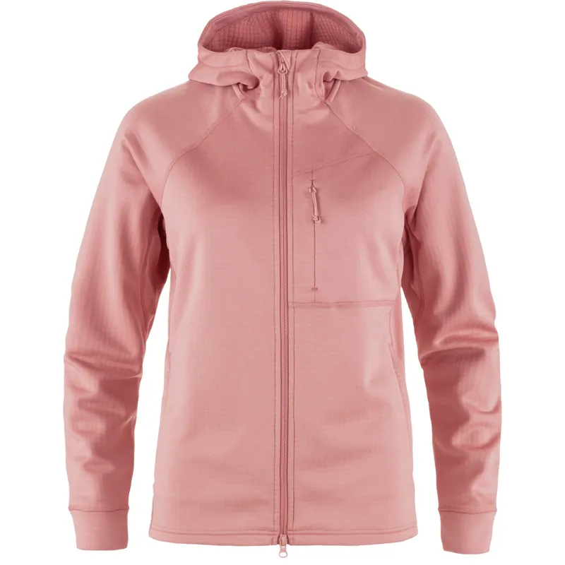 Fjallraven Women's Abisko Grid Fleece Hoodie Dusty Rose